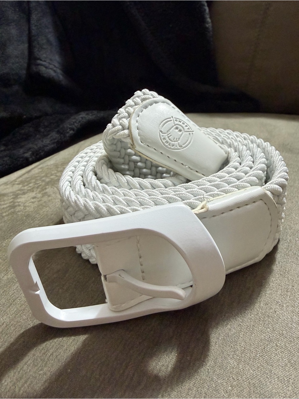 Ghost Golf - Men's White Braided Stretch Belt with Matte Buckle